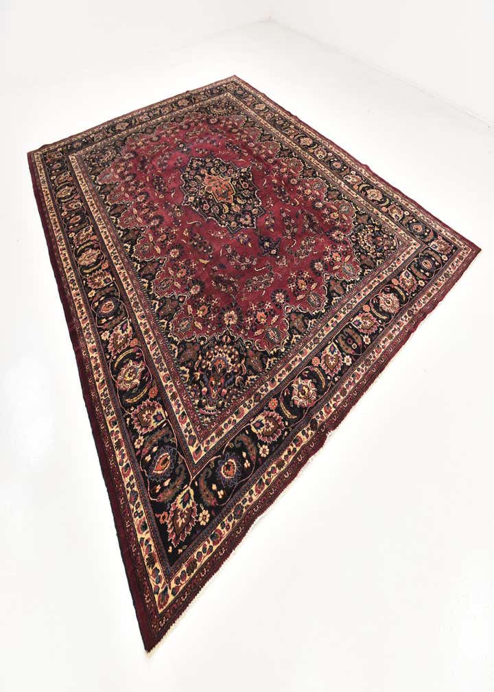 9' 9 x 12' 2 Hand Knotted Mashad Persian Wool Rug