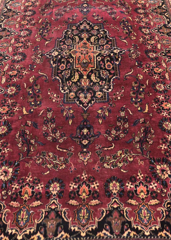 9' 9 x 12' 2 Hand Knotted Mashad Persian Wool Rug