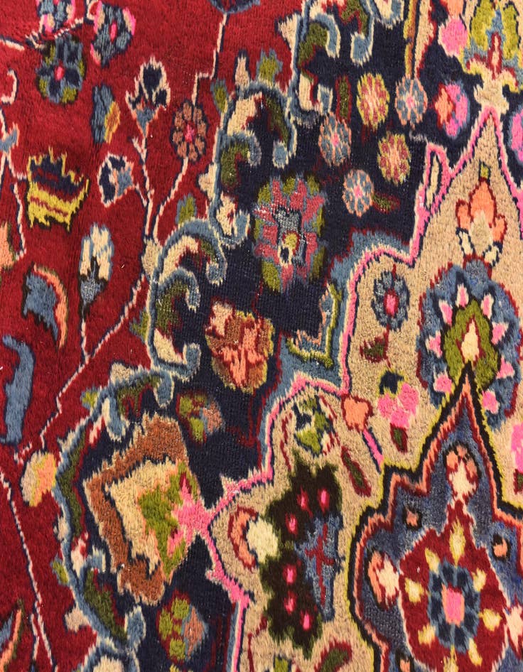 Detail image of 9' 10 x 12' 10  Hand Knotted Mashad Persian Wool Rug