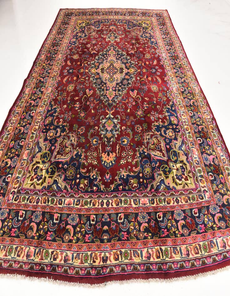 Detail image of 9' 10 x 12' 10  Hand Knotted Mashad Persian Wool Rug