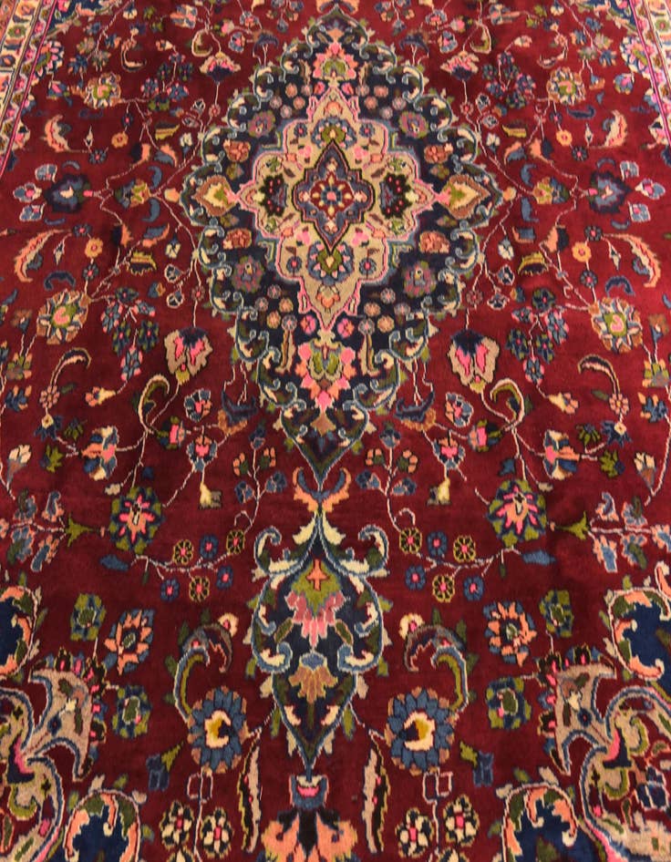 Detail image of 9' 10 x 12' 10  Hand Knotted Mashad Persian Wool Rug