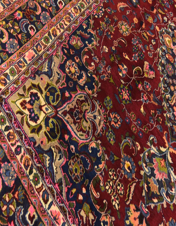 Detail image of 9' 10 x 12' 10  Hand Knotted Mashad Persian Wool Rug