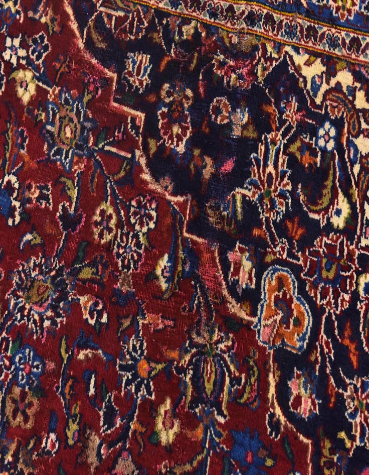 Detail image of 9' 10 x 12' 7  Hand Knotted Mashad Persian Wool Rug