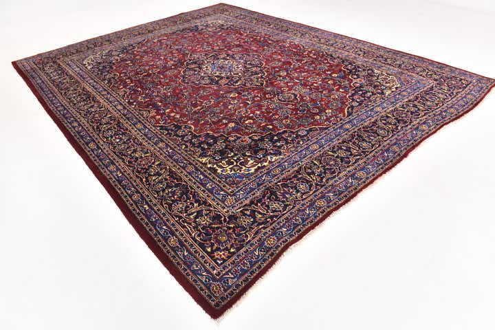 9' 10 x 12' 7 Hand Knotted Mashad Persian Wool Rug