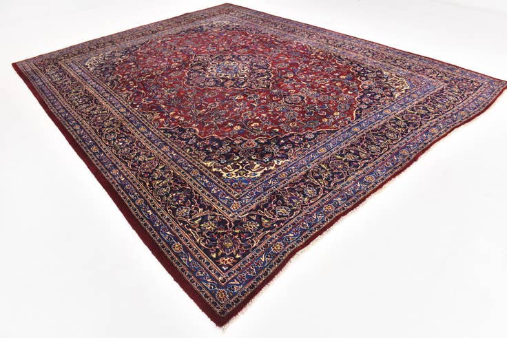 Detail image of 9' 10 x 12' 7 Hand Knotted Mashad Persian Wool Rug