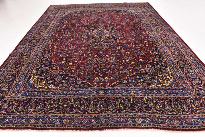 9' 10 x 12' 7 Hand Knotted Mashad Persian Wool Rug