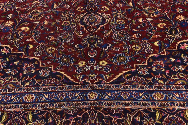 9' 10 x 12' 7 Hand Knotted Mashad Persian Wool Rug