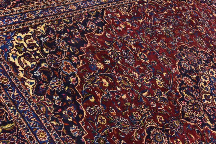 9' 10 x 12' 7 Hand Knotted Mashad Persian Wool Rug