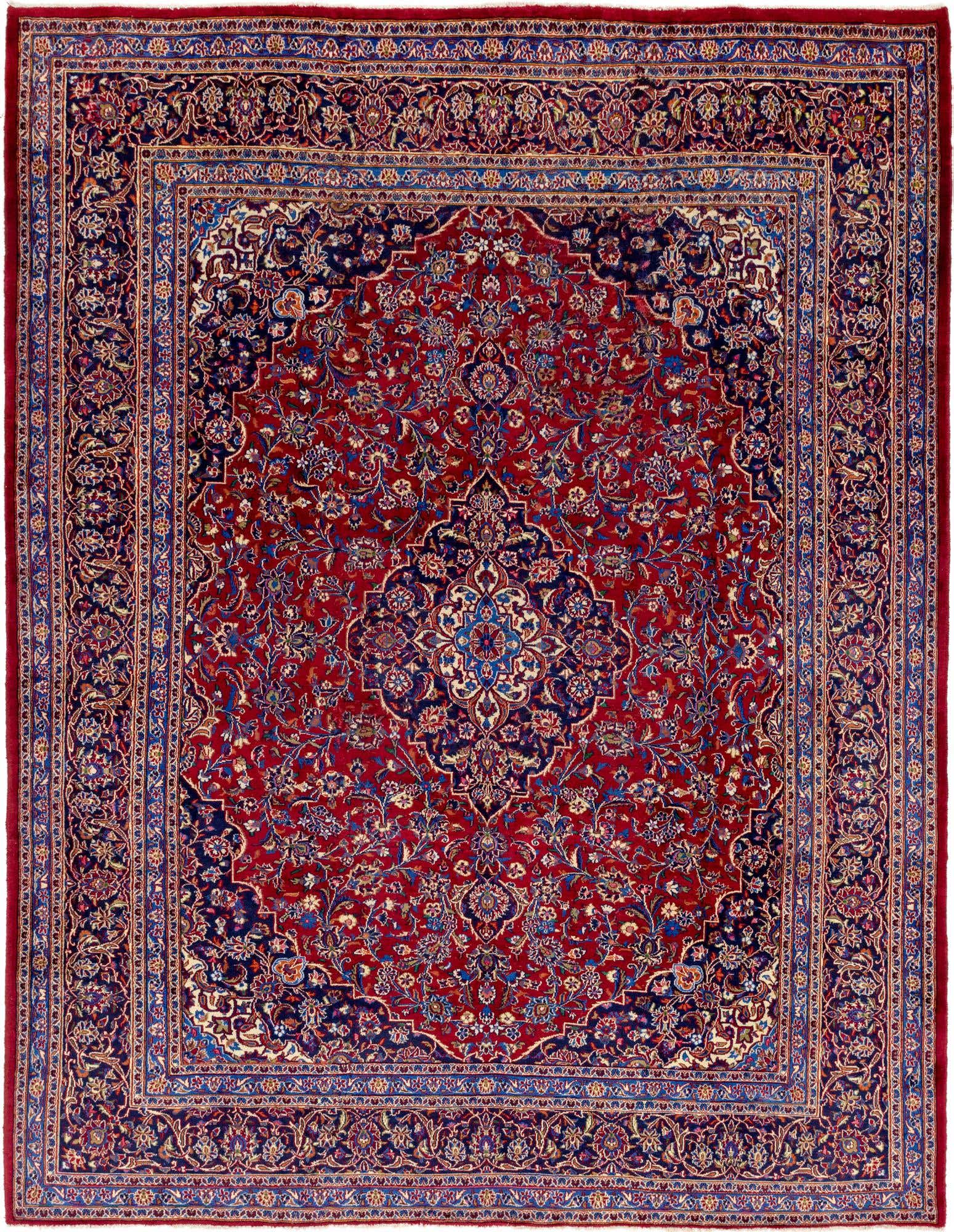 9' 10 x 12' 7 Hand Knotted Mashad Persian Wool Rug