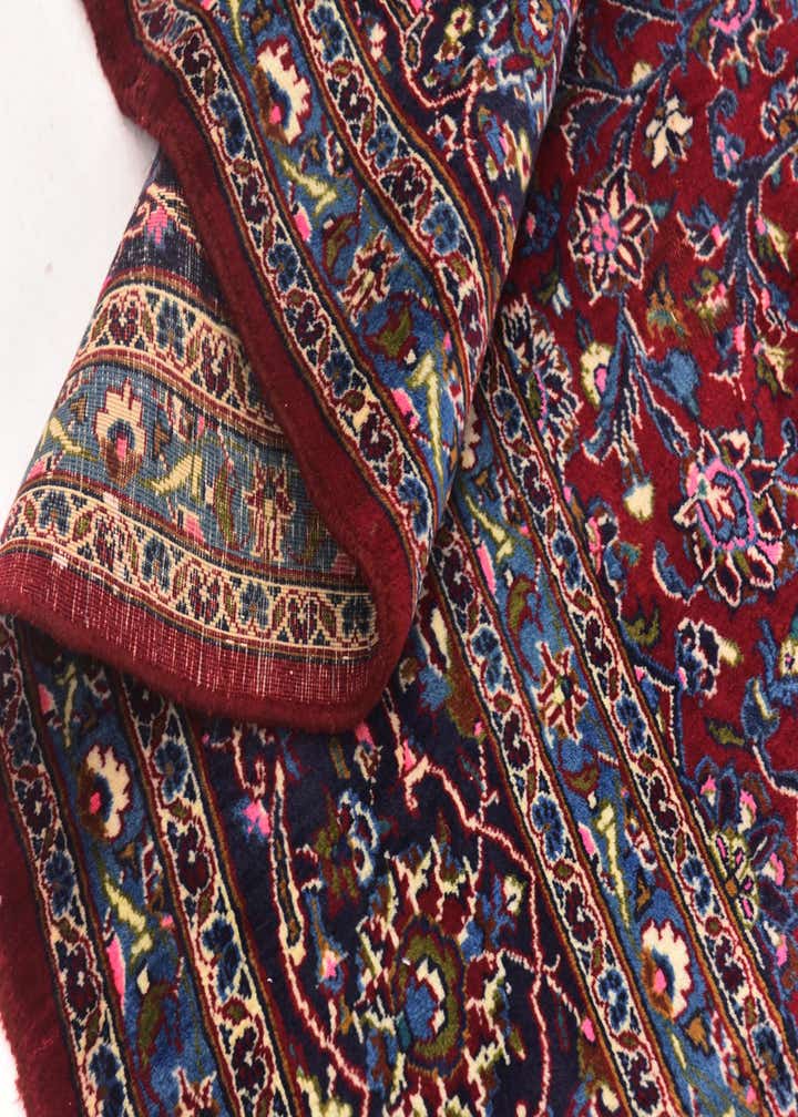 9' 7 x 12' 3 Hand Knotted Mashad Persian Wool Rug
