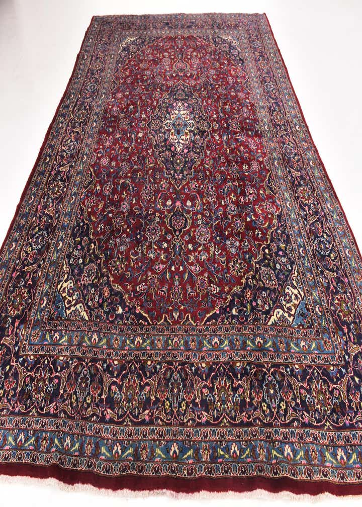 9' 7 x 12' 3 Hand Knotted Mashad Persian Wool Rug