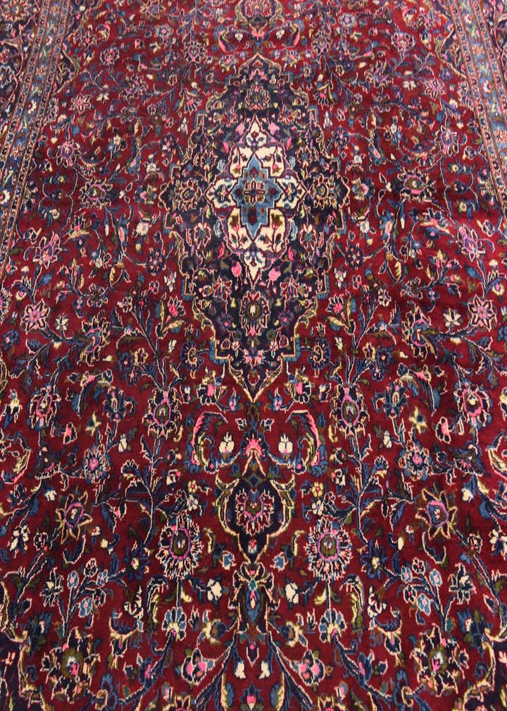 9' 7 x 12' 3 Hand Knotted Mashad Persian Wool Rug