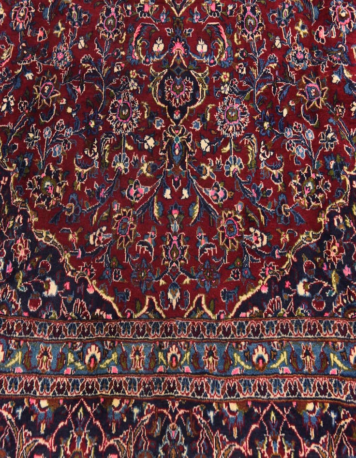Detail image of 9' 7 x 12' 3 Hand Knotted Mashad Persian Wool Rug