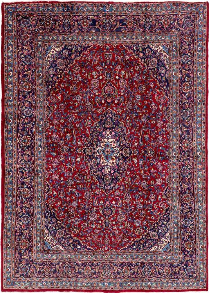 9' 7 x 12' 3 Hand Knotted Mashad Persian Wool Rug