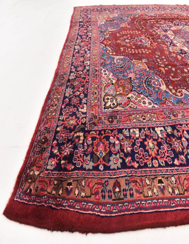 Detail image of 9' 5 x 12' 7  Hand Knotted Mashad Persian Wool Rug