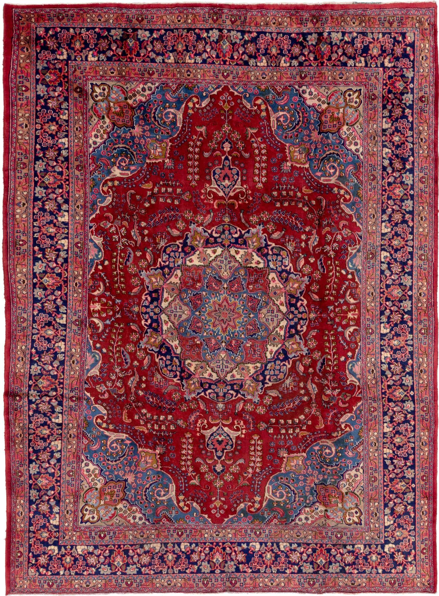 9' 5 x 12' 7 Hand Knotted Mashad Persian Wool Rug