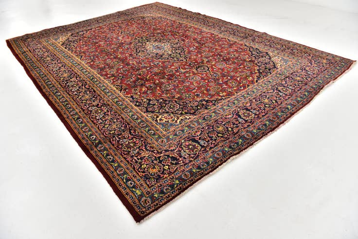 Detail image of 9' 10 x 12' 10 Hand Knotted Mashad Persian Wool Rug
