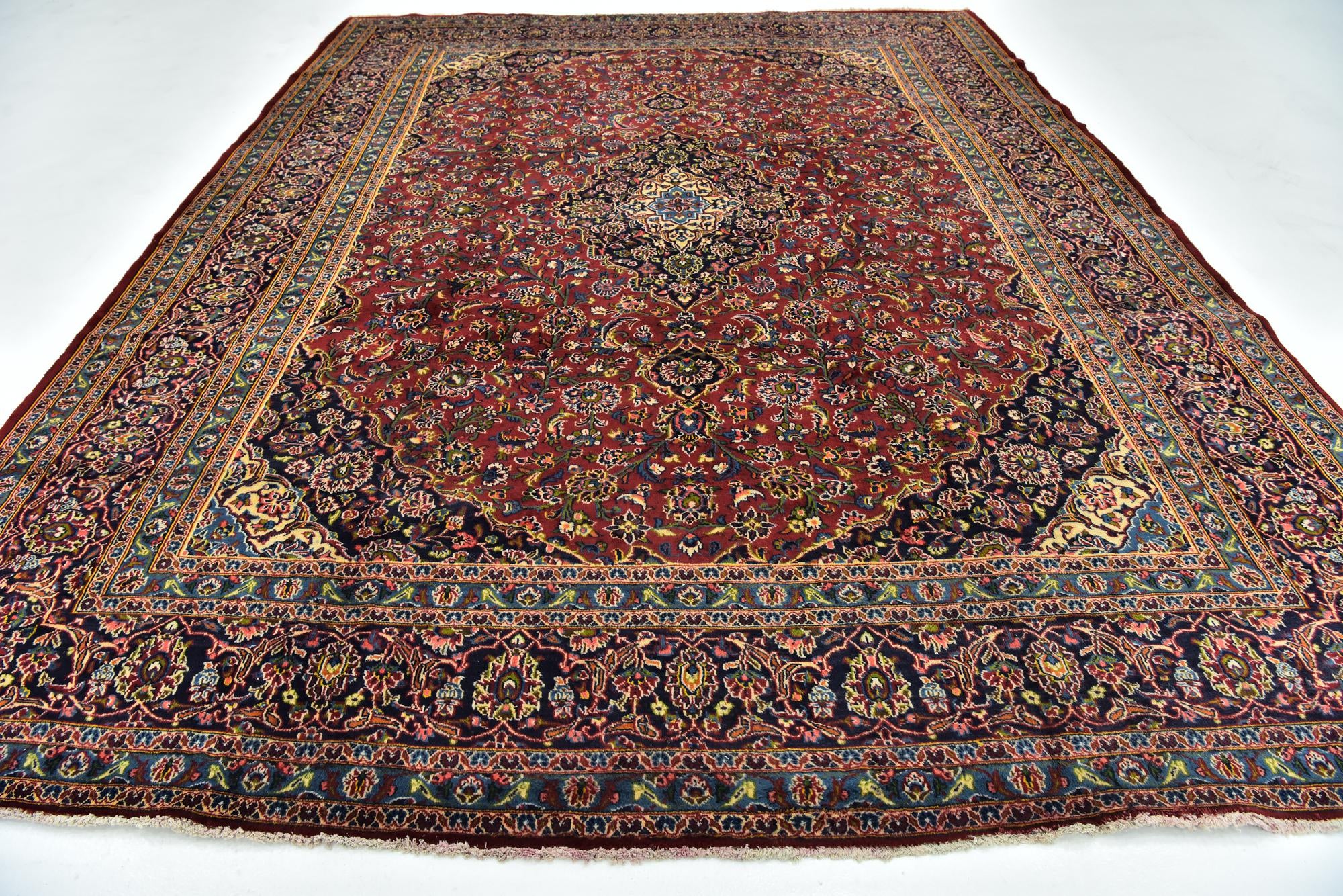 9' 10 x 12' 10 Hand Knotted Mashad Persian Wool Rug