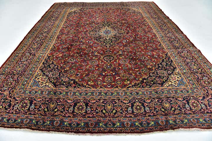 9' 10 x 12' 10 Hand Knotted Mashad Persian Wool Rug