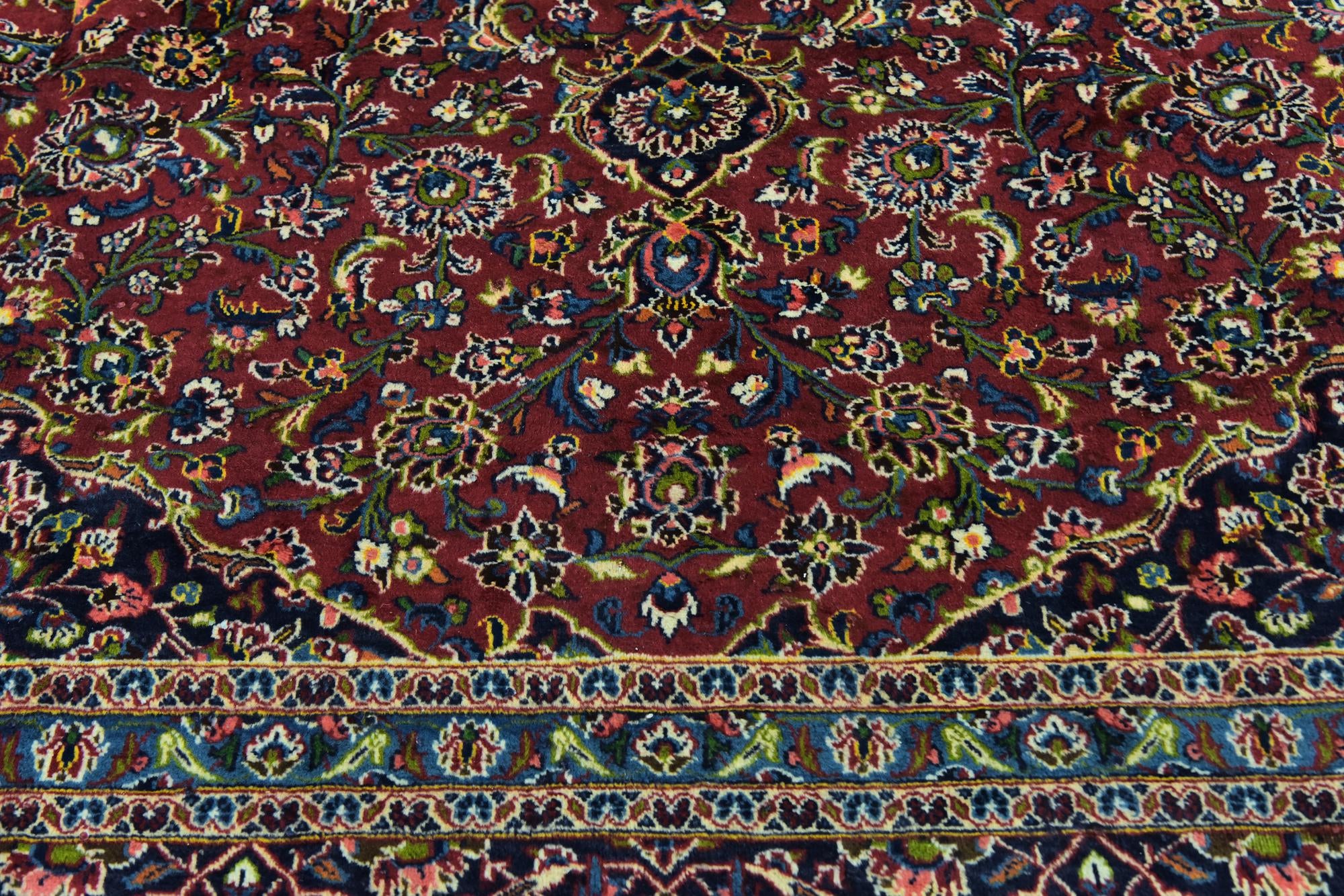 9' 10 x 12' 10 Hand Knotted Mashad Persian Wool Rug