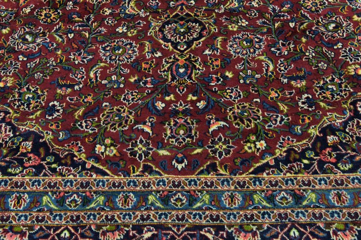 Detail image of 9' 10 x 12' 10 Hand Knotted Mashad Persian Wool Rug