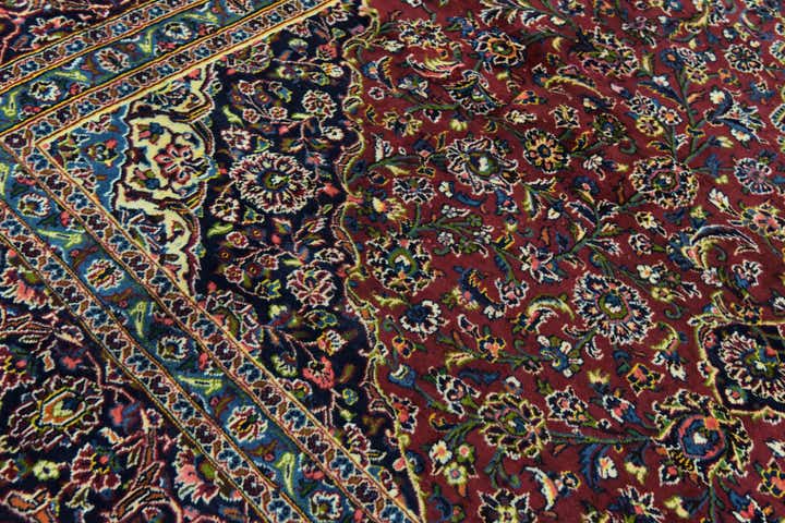 9' 10 x 12' 10 Hand Knotted Mashad Persian Wool Rug