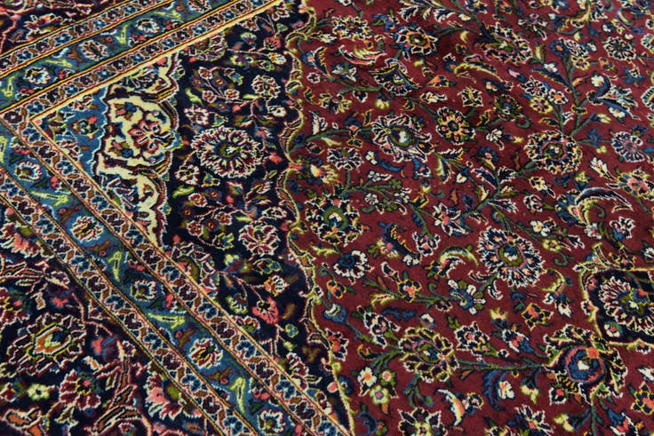 Detail image of 9' 10 x 12' 10 Hand Knotted Mashad Persian Wool Rug