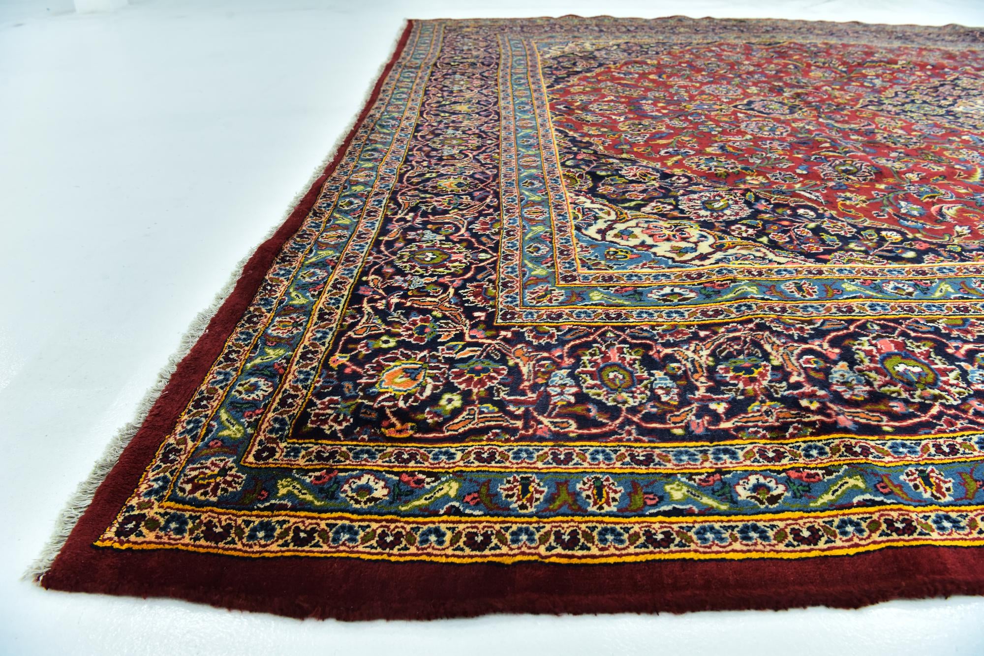 9' 10 x 12' 10 Hand Knotted Mashad Persian Wool Rug