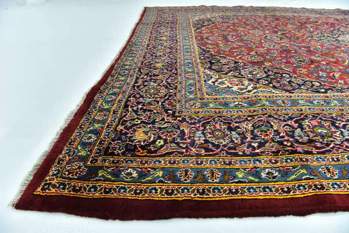 9' 10 x 12' 10 Hand Knotted Mashad Persian Wool Rug