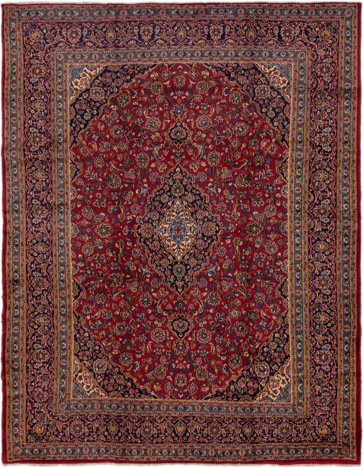 Detail image of 9' 10 x 12' 10 Hand Knotted Mashad Persian Wool Rug