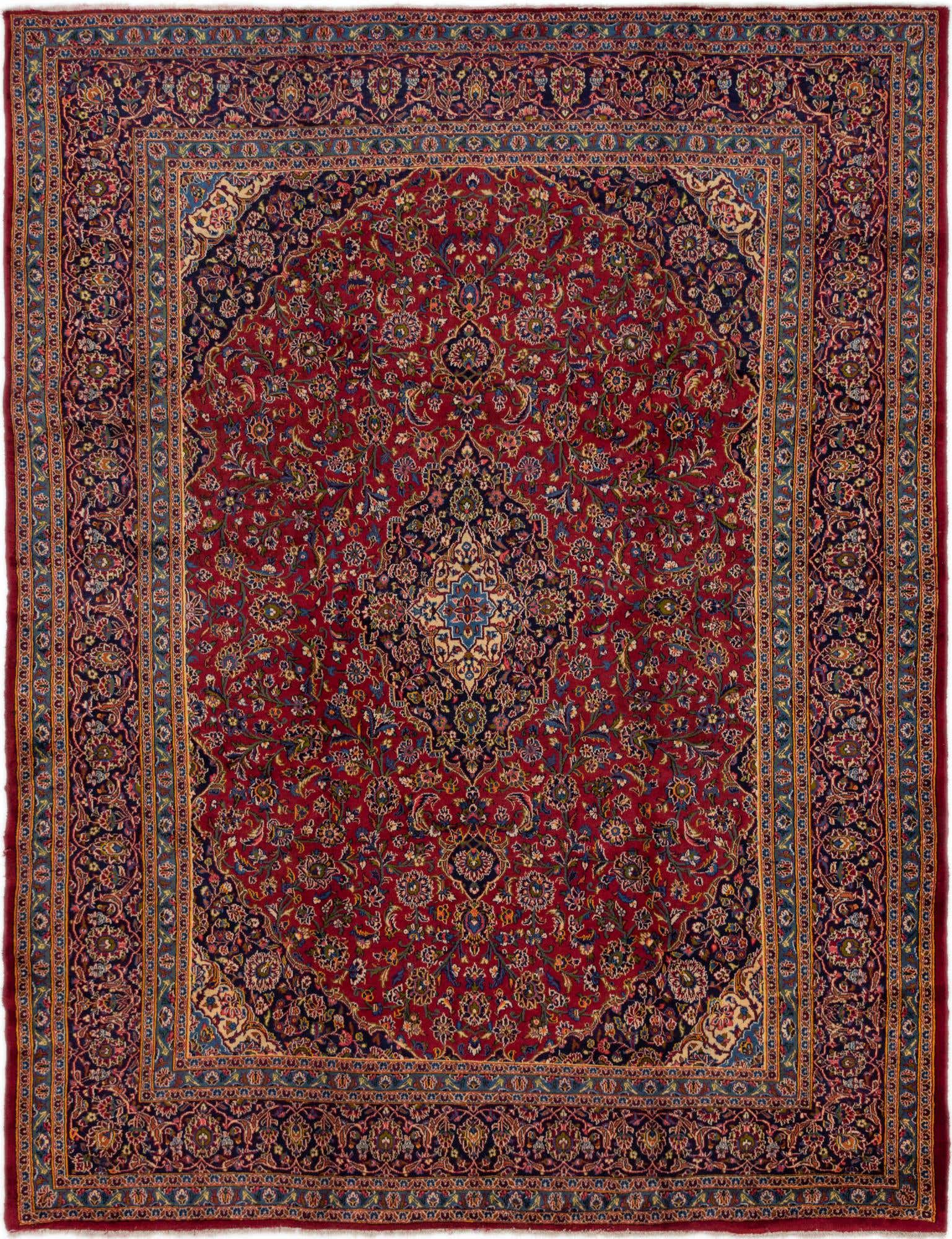 9' 10 x 12' 10 Hand Knotted Mashad Persian Wool Rug
