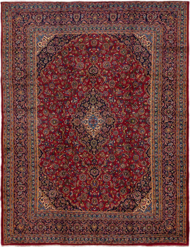 Detail image of 9' 10 x 12' 10 Hand Knotted Mashad Persian Wool Rug