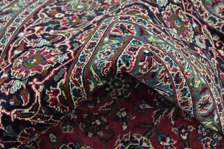 9' 7 x 12' 8 Hand Knotted Mashad Persian Wool Rug