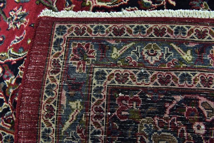 Detail image of 9' 7 x 12' 8 Hand Knotted Mashad Persian Wool Rug