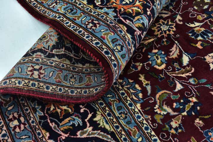 9' 4 x 12' 3 Hand Knotted Mashad Persian Wool Rug