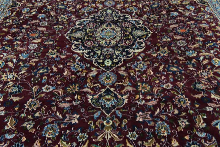 9' 4 x 12' 3 Hand Knotted Mashad Persian Wool Rug