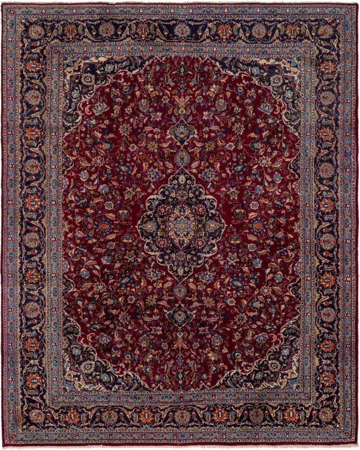 9' 4 x 12' 3 Hand Knotted Mashad Persian Wool Rug
