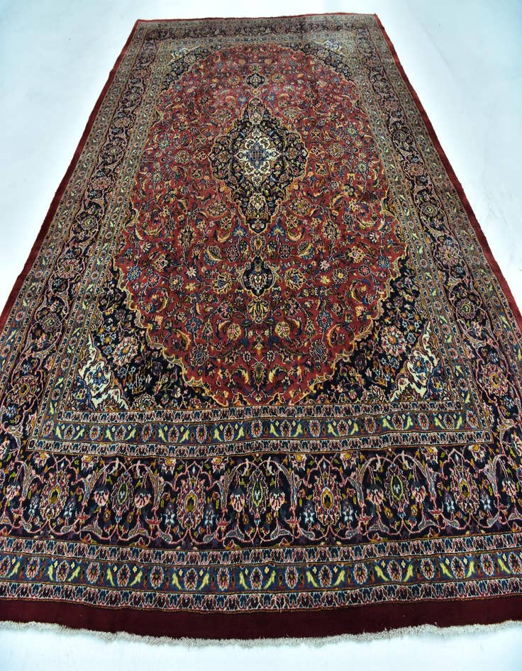 Detail image of 9' 9 x 12' 8  Hand Knotted Mashad Persian Wool Rug