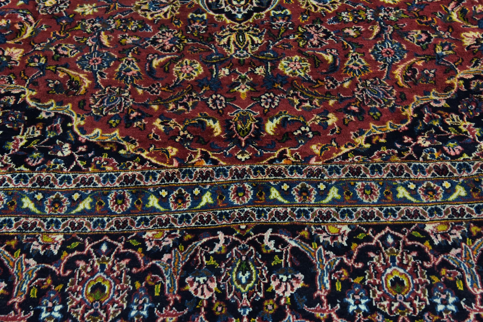 9' 9 x 12' 8 Hand Knotted Mashad Persian Wool Rug