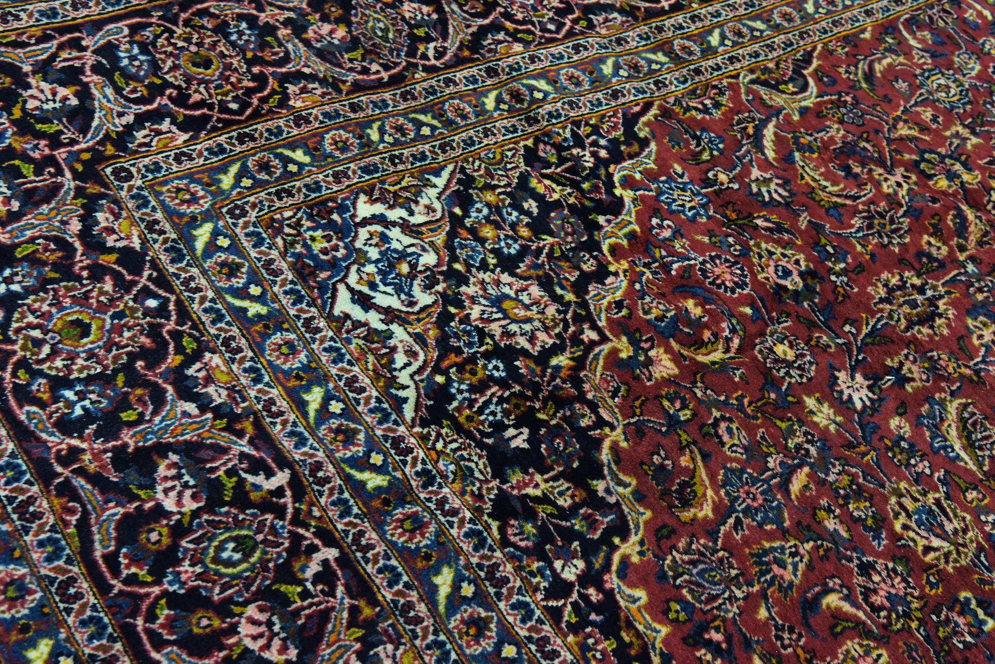 9' 9 x 12' 8 Hand Knotted Mashad Persian Wool Rug