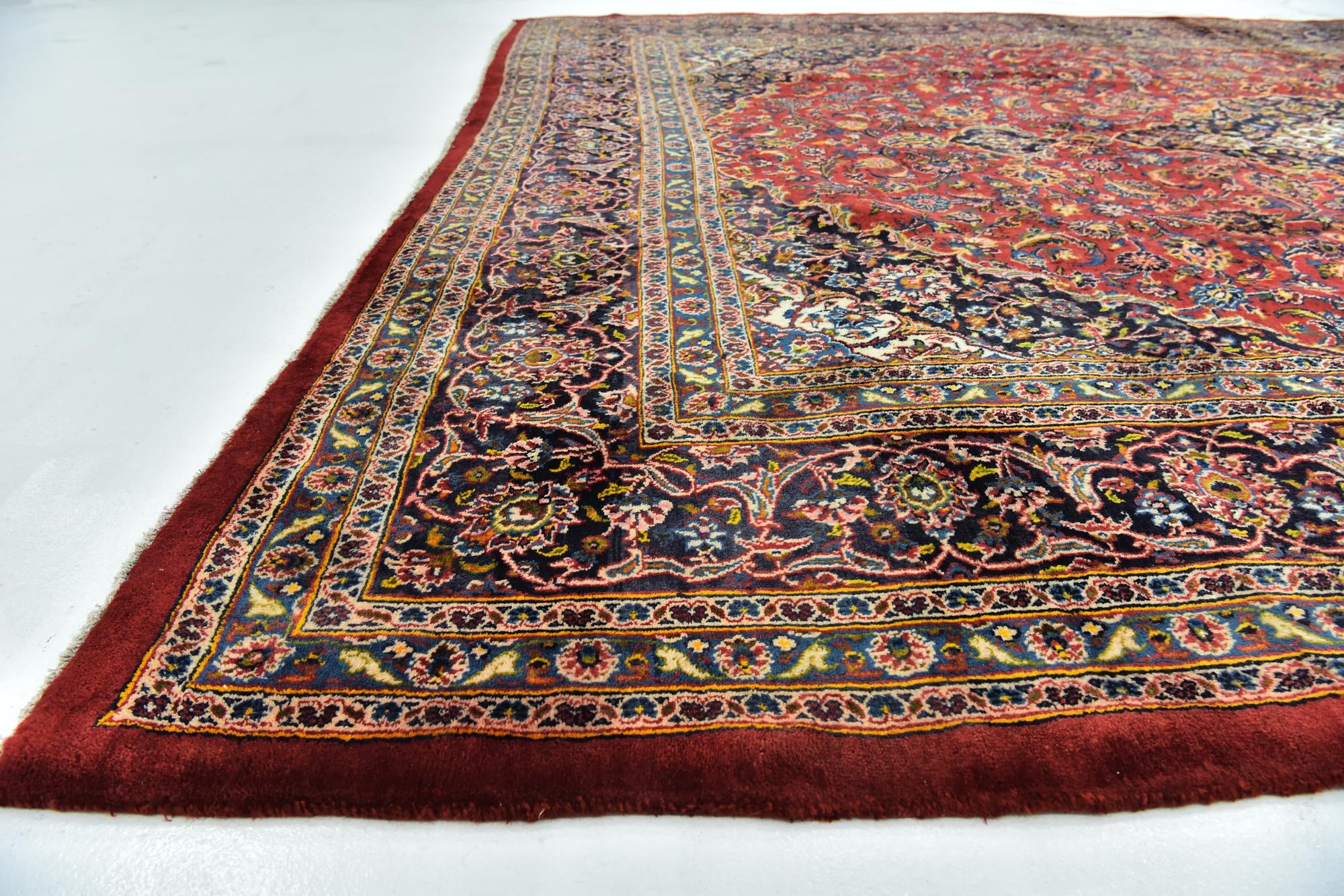 9' 9 x 12' 8 Hand Knotted Mashad Persian Wool Rug
