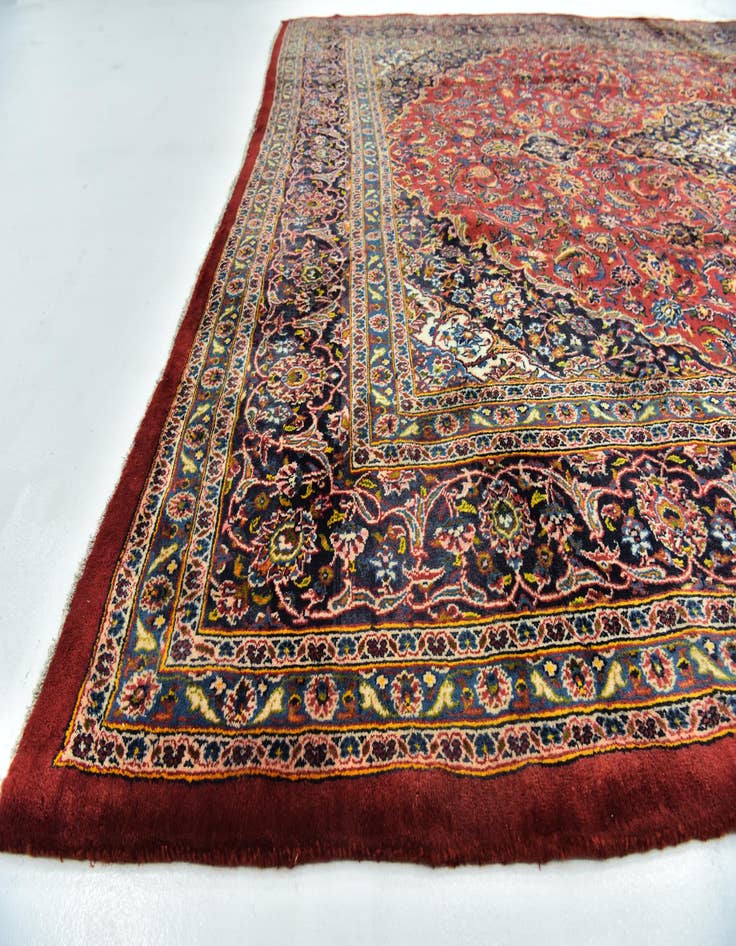 Detail image of 9' 9 x 12' 8  Hand Knotted Mashad Persian Wool Rug
