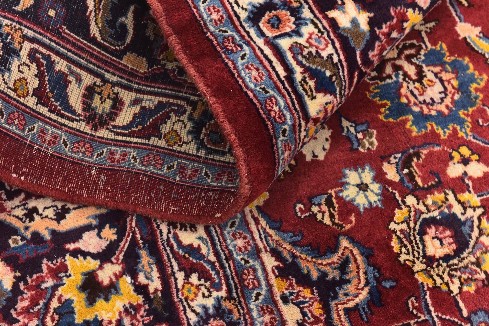 9' 7 x 12' 9 Hand Knotted Mashad Persian Wool Rug