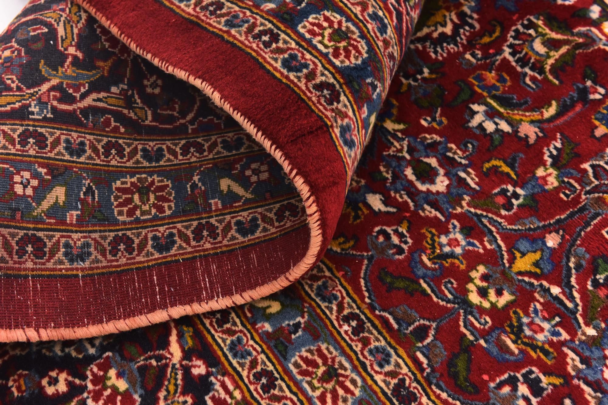 9' 10 x 12' 6 Hand Knotted Mashad Persian Wool Rug