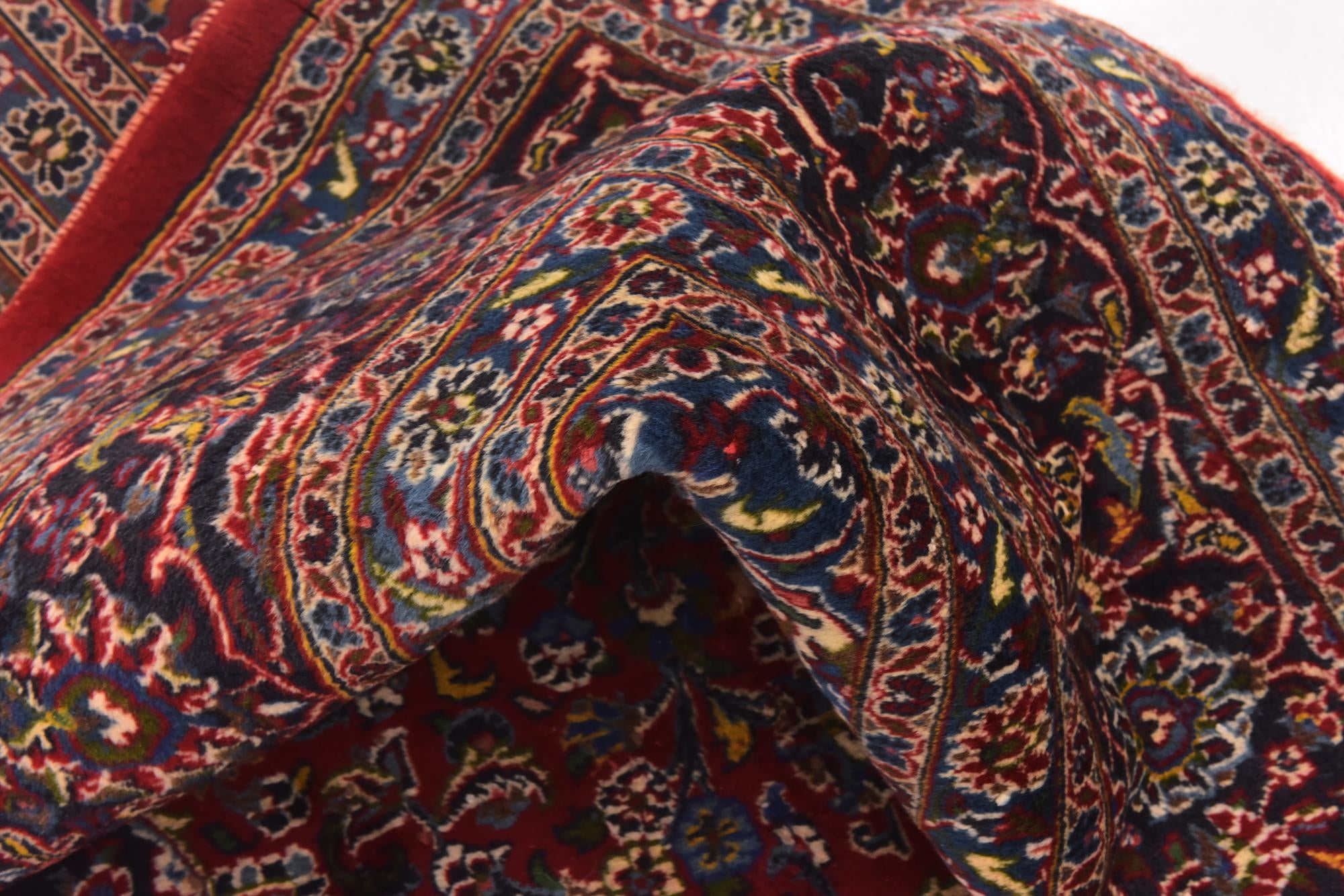 9' 10 x 12' 6 Hand Knotted Mashad Persian Wool Rug