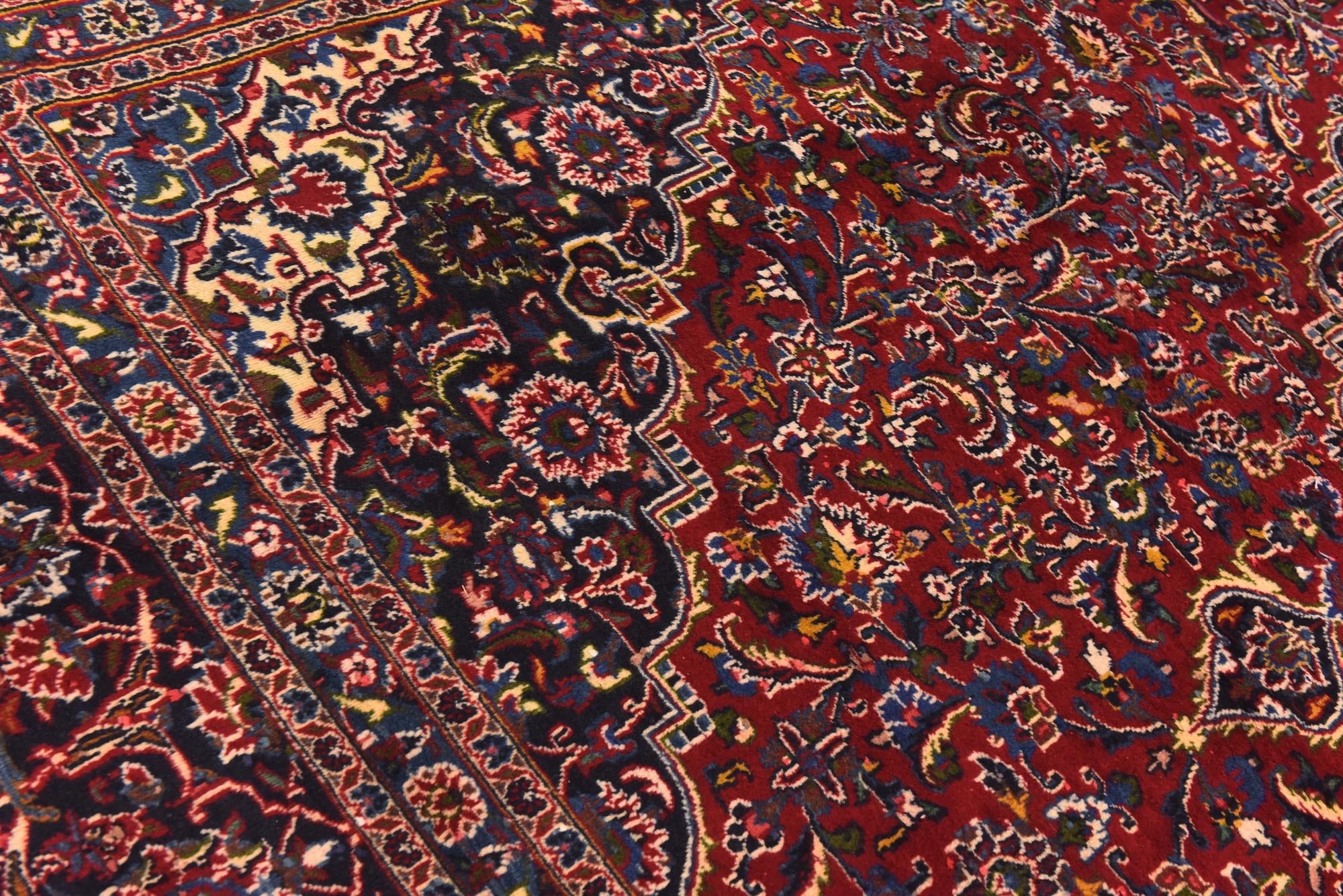 9' 10 x 12' 6 Hand Knotted Mashad Persian Wool Rug