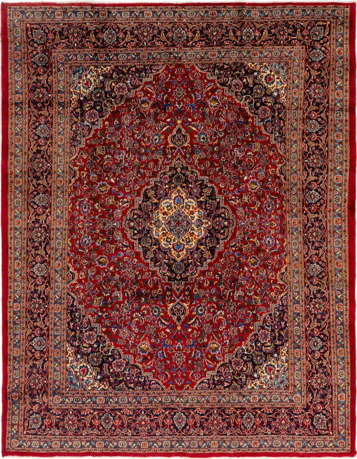 Detail image of 9' 10 x 12' 6 Hand Knotted Mashad Persian Wool Rug