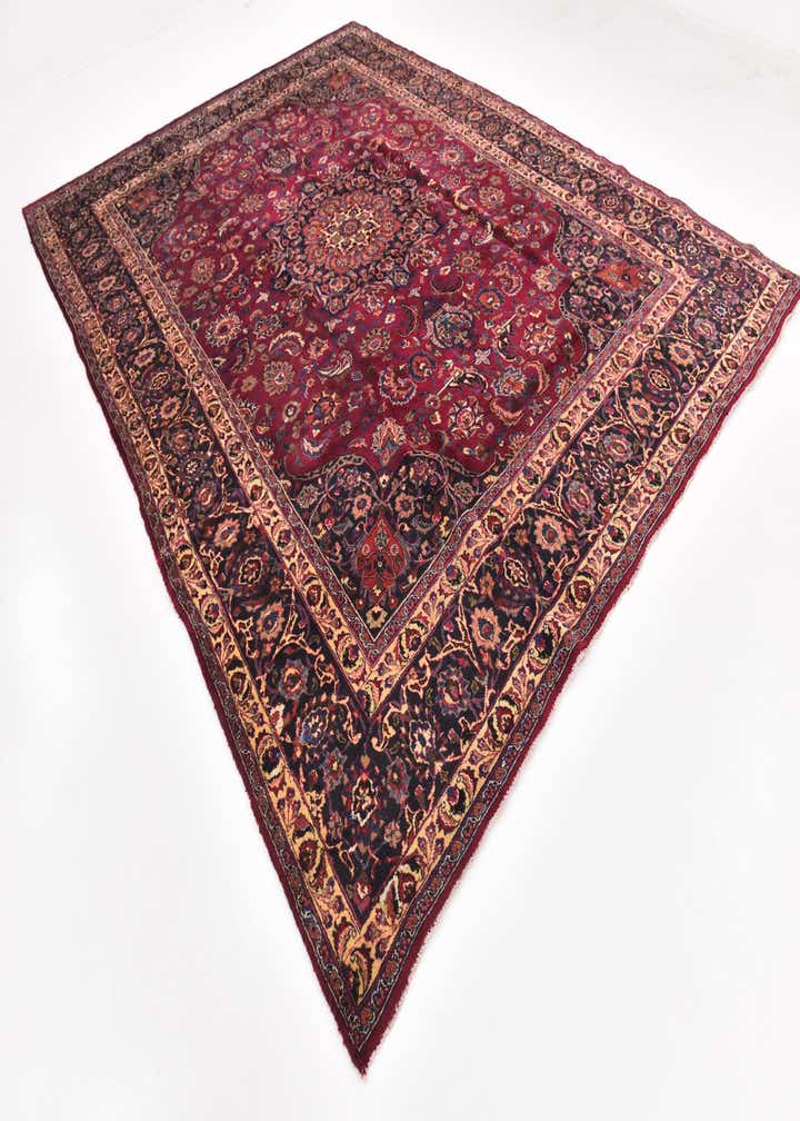 9' 10 x 13' Hand Knotted Mashad Persian Wool Rug