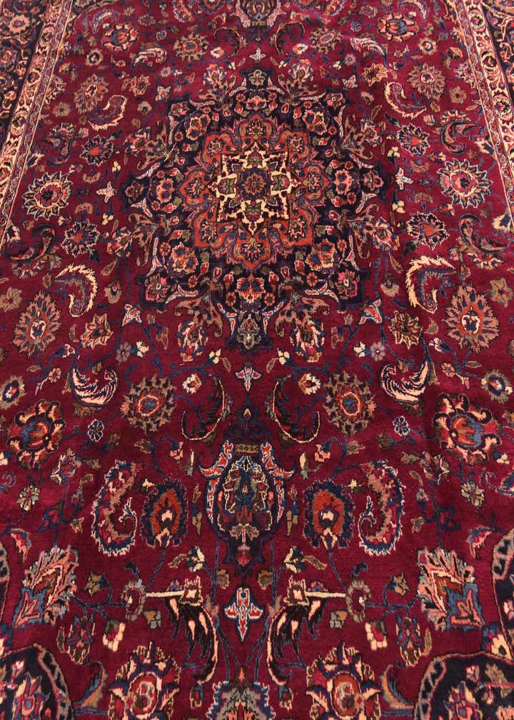 9' 10 x 13' Hand Knotted Mashad Persian Wool Rug