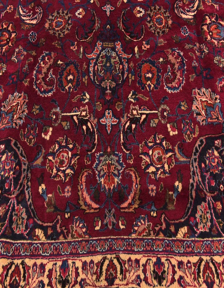Detail image of 9' 10 x 13' Hand Knotted Mashad Persian Wool Rug